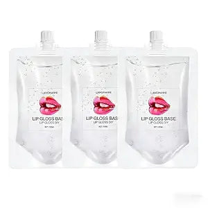 3x100ML Lip Gloss Base, Clear Non-Stick DIY Gel for Balm & Gloss