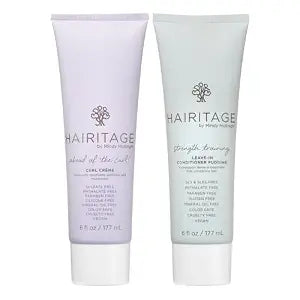 Hairitage Curl Cream + Leave in Conditioner Bundle - Jojoba Oil Curl Defining Cream for Curly Hair – Leave in Conditioner + Coconut Oil + Shea Butter – Hydrating + Moisturizing, Vegan + Cruelty-Free