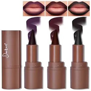 HOSAILY 3 Colors 2 in 1 Gothic Lip Liner Set, Matte Purple Dark Red Black Lip Liner Lipstick Plumping Smooth Creamy Lip Combo, High Pigmented Long lasting Ombre Lips Stain Goth Halloween Effect Makeup