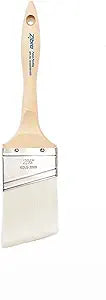 Zibra Angled Paint Brush for Painting Trim, Walls, and Doors, 2.5-inch, White, Pro Grade for All Paints and Stains
