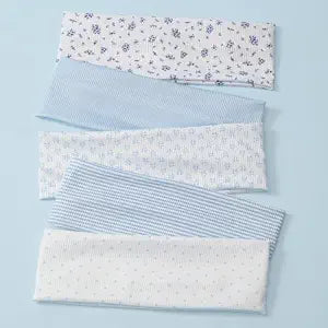 5 Pack Blue Fabric Headband for Women Non Slip, Cute Headbands for Girls