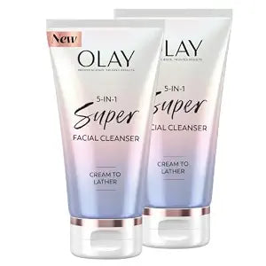Olay Super Face Wash, Advanced Deep Clean Facial Cleanser & Hydrating Formula for All Skin Types, Makeup Remover, Enhances Moisture Balance, Promotes Radiant & Smooth Skin, 4.5oz (Pack of 2)