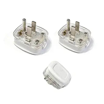 Right Angle Plug Flat Wall Plug, Replacement Plug 3 Prong 125V 10A, 90 Degree Outlet Adapter for Short Extension Cord Repair, Space Saving White 2 Pack