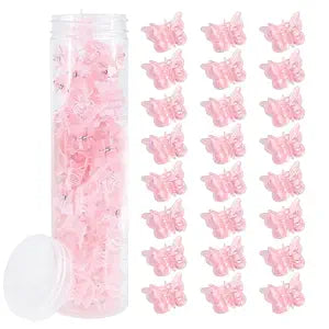Ahoney 60PCS Mini Pink Butterfly Hair Clips for Y2k Hair Accessories