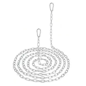 10 Feet Hanging Chain with 2 Pack Detachable Chain Links, Silver Metal Chain for Hanging, Heavy Duty Hanging Chain for Home Decorative Light Duty Chain for Outdoor Indoor Use