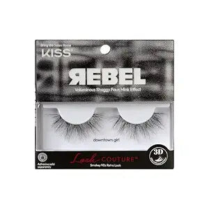 Kiss Rebel, False Eyelashes, 'Downtown Girl', 14mm, Includes 1 Pair Of Lash, Easy to Apply, Reusable Lash Clusters