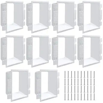 10Pcs BE2 Electrical Outlet Box Extenders with 40 PCS Screws, (2-Gang) Electrical Power Outlet Box ExtenderSingle Gang Box Extender Electric Box Extender 2 Gang Power Switch Receptacles Accessories