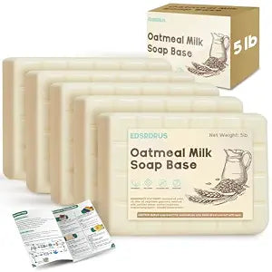 5lb Glycerin Soap Base - Scented Melt and Pour Soap Base for DIY Crafting, Easy to Cut, Vegan and Cruelty-Free, Moisturizing and Gentle on Skin for Soap Making Supplies (Oatmeal Milk, 5 Pound)