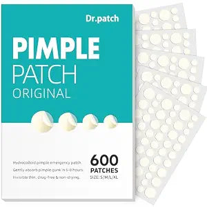 Pimple Patches for Face - 4 Size 600 Counts Acne Patches, Hydrocolloid Patches for Covering Zits and Blemishes, Spot Stickers with Salicylic Acid, Tea Tree Oil & Calendula Oil