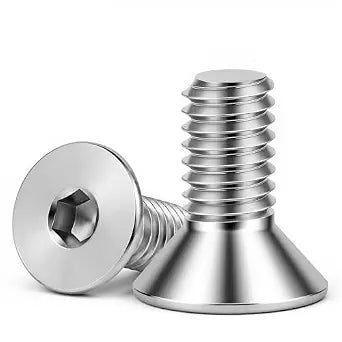 1/4-20 x 3/4" Flat Head Socket Cap Screws Countersunk Bolts, Allen Socket Drive, Stainless Steel 18-8 (304), Full Thread, Bright Finish, 20 PCS