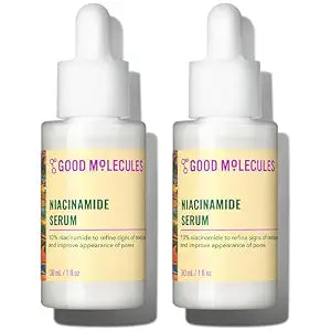 Good Molecules Niacinamide Serum Pack 2 ��� 30 ml Each (Total 60 ml) | 10% Niacinamide Serum to Target Blemishes, Uneven Skin Tone & Enlarged Pores