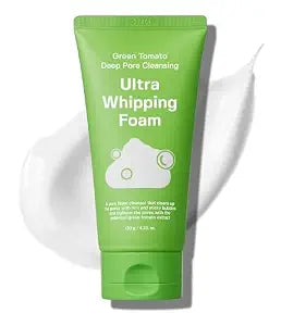 SUNGBOON EDITOR Green Tomato Deep Pore Cleansing Whipping Foam 4.24 oz | Korean Foaming Face Wash for Oily Skin | Blackhead Remover & Pore Minimizer | Hydrating Skincare