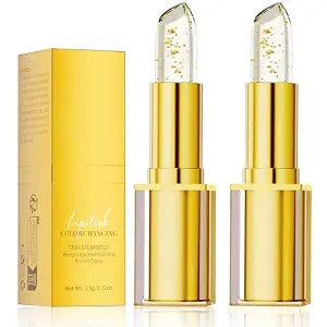 2Pcs Color Changing Lipstick, PH Lip stick Color Changing, PH Adaptive Lipstick, Clear Lip Gloss for Women, Long Lasting Moisturizing Tinted Lip Balm, Birthday Gifts for Women