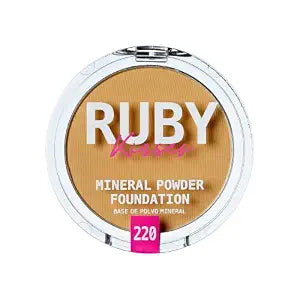 Ruby Kisses Mineral Pressed Powder Foundation, Medium to Full Coverage Natural Finish 0.35 Ounce (Natural Beige)
