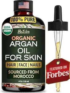 Organic Argan Oil for Hair, Face & Skin, 100% Pure USDA Certified 4 Oz