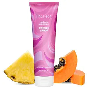 Pacifica Pineapple Papaya Curl Care Conditioner – Deep Moisture for Curly & Coily Hair, Defines Curls & Tames Frizz, Vegan & Silicone Free Clean Beauty, Vegan Cruelty-Free Dermatologist Tested
