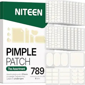 NITEEN 789 Count Pimple Patches, 8 Sizes Hydrocolloid Patch Variety Pack