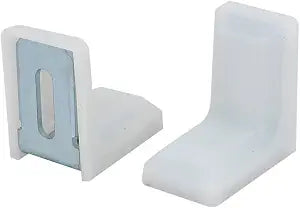 Luckycivia 40 Pack Metal Plastic L Shaped Angle Bracket, L Shape Cover Right Angle Corner Brace,White (28mmx28mmx19mm)