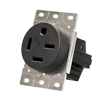 PLUGTUL NEMA 15-60R Flush Mounting Receptacle, 60Amp Receptacle Outlet | Straight Blade, Industrial Grade, 60 Amp, 250 Volt, ETL Listed