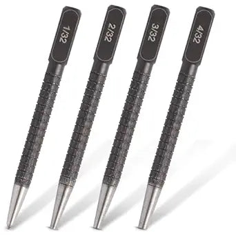 4-Piece Center Punch Set with Sizes 1/32"-4/32"