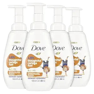 Dove Foaming Body Wash 4 Count For Kids Coconut Cookie Sulfate-Free Skin Care, 13.5 Fl Oz