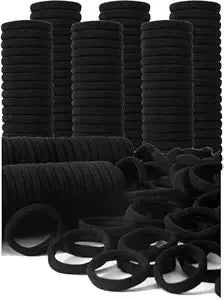 200PCS Black Hair Ties for Women & Girls Men Kids Toddler - Seamless, Thick, No Damage Elastic Hair Bands for Ponytails, Workouts, and Daily Use, Soft Seamless Nylon Hair Ties For Thick & Curly Hair.