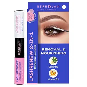 BEPHOLAN Lash Glue Remover & Lash Essential Serum with Organic Castor Oil