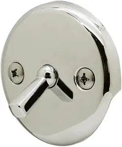 Westbrass R330-05 3-1/8" Two-Hole Bathtub Overflow Faceplate with Trip Lever and Screws, Polished Nickel