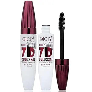 7D Waterproof Volume Mascara, Black Lengthening Thickening Softer Fuller Lashes Mascara,Long Lasting Natural Curling Lashes for Professional Eye Makeup, for Women and Girls (1Pcs)