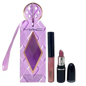 MC Cosmetics Holiday Exclusive Cosmic Kiss Mini Lustreglass Lipstick and Lipglass Duo Set - Syrup/N