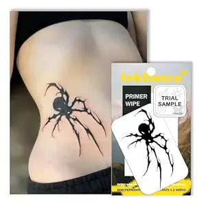 Semi-Permanent Tattoo, Cyber Sigilism, Neo-Tribal Spider, Long Lasting Temporary Tattoos, Waterproof Plant-Based Ink, Lasts 1-2 Weeks, Color Develops in 24 Hours D271