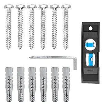 Mounting Dream Lag Bolt Kit for TV Mount Comes with M8 Lag Bolt for Wood Stud, Fischer Anchors for Concrete Wall, Includes Allen Key and Bubble Level