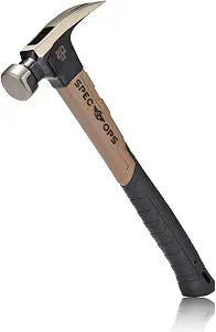 Spec Ops Tools Fiberglass Hammer for Framing, Carpentry & Demolition, Rip Claw, Shock-Absorbing Grip, 13 Inch Handle 20 Oz