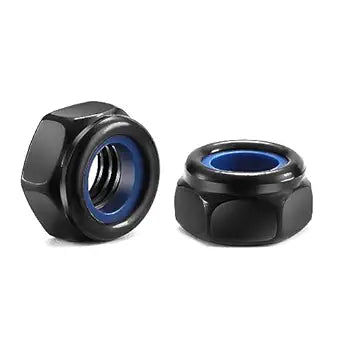 M6 x 1.0mm Nylon Insert Hex Lock Nuts 50Pcs 304 Stainless Steel Locknuts, Hex Drive, Black Oxide by SG TZH