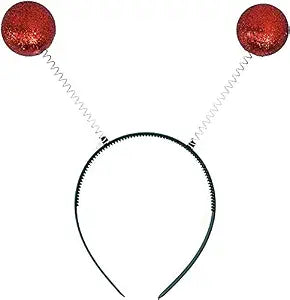 Cheerin Red Alien Antenna Headband – Adult Martian Costume Accessories – Space Cosplay Party Headband