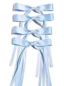 Ayesha Blue Hair Bow Clips Blue Ribbon Hair Accessories for Women Girls