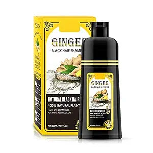 Ginger Black Semi-Permanent Hair Dye Shampoo, Instant 30-Day Color Matter, Completes in 5 Minutes - 500ml (Ginger Fragrance)