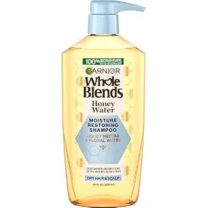 Garnier Whole Blends Honey Water Moisture Restoring Shampoo, Hair Care for Dry Hair and Dry Scalp with Honey Nectar and Floral Water, 28 Fl Oz