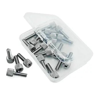 20Pcs Rack Screws, Hand-Twist Knurled Thumb Screws for Rack Mount Hardware Tool-Free Installation, Chrome Plated Carbon Steel, Compatible with ECHOGEAR, Startech, NavePoint, Sysracks (#10-32x5/8)