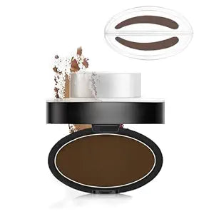 Eyebrow Stamp Powder Perfect Eyebrow Power Seal Nature Brow Stamp Makeup Tool Delicate Eyebrow Shape for Professional and beginner (#9 Willow leaf Brow(Dark Brown))