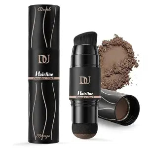 DUcare Hairline Powder Stick - Root Touch Up Powder Water & Sweat Resistant Hair Loss Concealer Set for Thinning Hair with Precision Brush (Light Brown)
