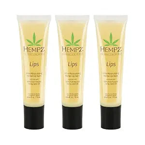 Hempz Lip Balm, ultra hydrating gloss, Original, 3-Pack,.44 oz