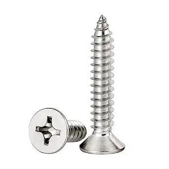 #8 x 1-1/4" Flat Head Sheet Metal Screws Phillips Drive Wood Screws, 304 Stainless Steel 18-8, Pack of 100