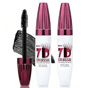 Dulele 2pcs 7D Mascara Ultra Black Volumizing & Lengthening, Waterproof