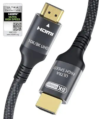 Certified 10K 8K 4K HDMI 2.1 Cable 5FT, 48Gbps Ultra High Speed HDMI Cord
