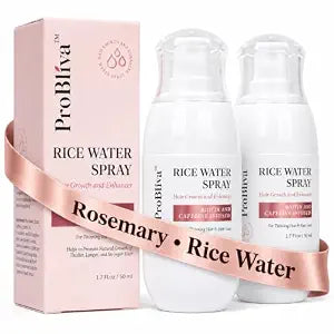 Rice Water and Rosemary Spray for Hair Growth: Rosemary and Rice Water Spray for Hair Growth with Biotin, Aloe Vera, Caffeine, Ginger, Castor Oil for Thicker, Longer and Fuller Hair for Men and Women
