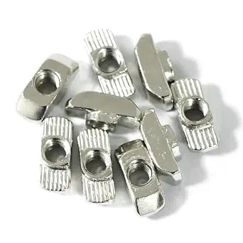 1/4"-20 Threaded Standard Steel Drop in T-Nut, Drop-in T-Nuts Accessory Hardwares for 15 Series Aluminum Extrusion Profiles Rail, 20 Packs