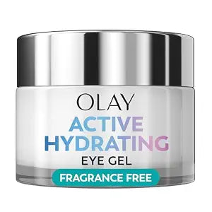 Olay Active Hydrating Eye Gel, Fragrance-Free, Anti-Aging Eye Cream with Hyaluronic Acid and Niacinamide, 0.5 oz