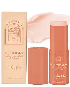 Le Gushe K-Beauty Inspired Multi Under Eye Balm Stick with Collagen & Salmon Roe Extract, Hydrating Face Balm Stick for the Look of Fine Lines & Wrinkles, Dewy Glow for Face, Neck & Forehead, 7g