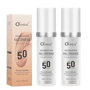 2 Pack Color Changing Foundation for Mature Skin, Liquid Base Makeup, SPF50 Sunscreen, Concealer Full Coverage, All Skin Tone Moisturizing Cover, Makeup Skin Tint, 30ml